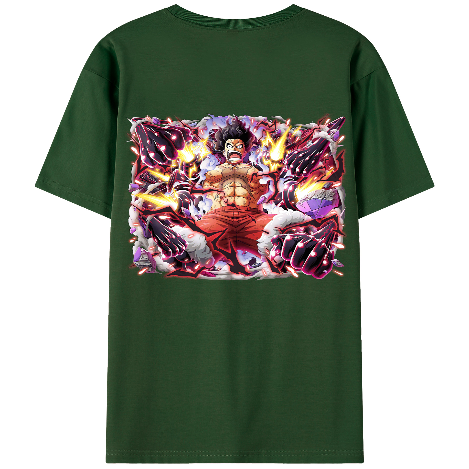 ワンピース モンキー・D・ルフィ ONE PIECE Monkey D. Luffy 綿100％半袖Tシャツ（背面プリント）